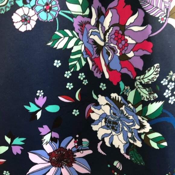 Jessica Simpson Swim Floral V Neck Tankini Navy Purple Blue White Size M - Picture 7 of 11